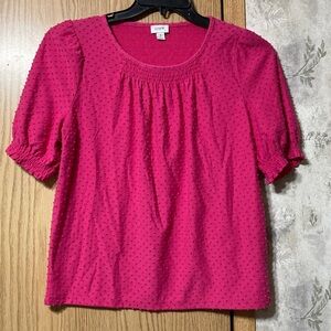 J. Crew Fuchsia Textured Women's Blouse Size Small